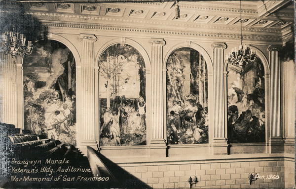 Brangwyn Murals - Veteran's Bldg. Auditorium War Memorial of San Francisco California
