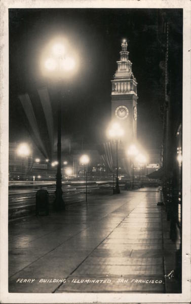 Ferry Building Illuminated San Francisco California