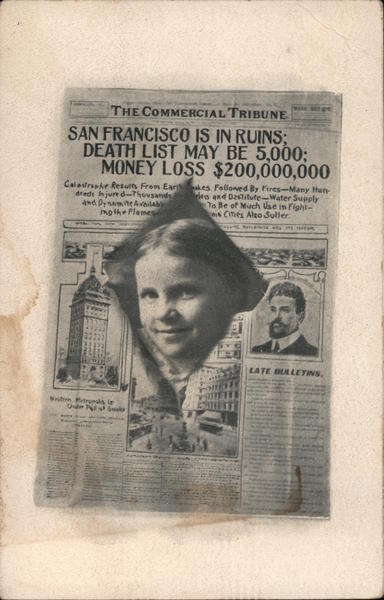 Front Page of the Commercial Tribune Following Earthquake San Francisco California