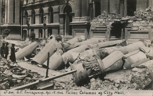 Fallen Columns of City Hall J-34 San Francisco California