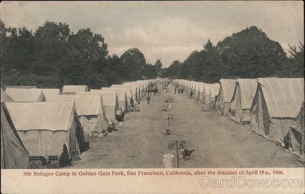 Refugee Camp in Golden Gate Park After the DIsaster of April 18th, 1906 San Francisco California
