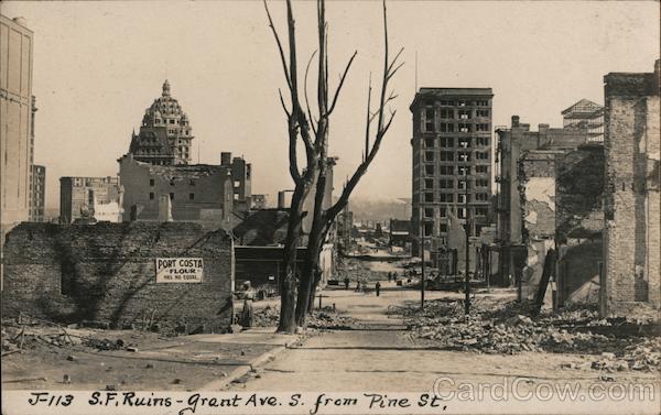 San Francisco Ruins - Grant Ave S. From Pine St. J-113 California