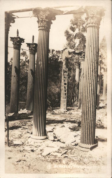 Greek Columns, 1923 Berkeley Fire, September 17 California