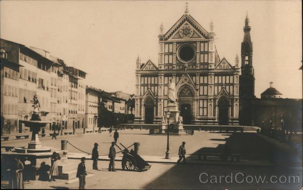 Piazza Santa Croce, Monument to Dante Alighieri Florence Italy