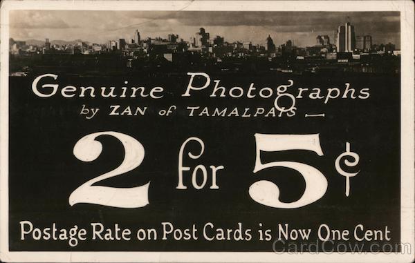 Genuine Photographs by Zan of Tamalpais San Francisco California