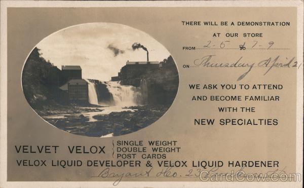 Rare Velvet Velox Photography Supplies Advertising