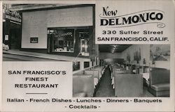 New Delmonico San Francisco's Finest Restaurant Postcard