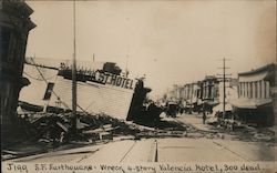 S.F. Earthquake - Wreck 4 Story Valencia Hotel, 300 dead J-199 San Francisco, CA Postcard Postcard Postcard