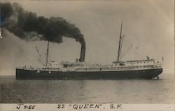 Pacific Mail Steamship Co. SS "Queen" S.F. J-285 Postcard