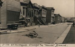 S.F. Earthquake. Cracked and "Waved" Ground J-172 Postcard