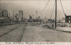 S. F. Ruins, Turk St. East from Van Ness J-107 Postcard