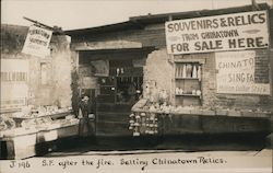 San Francisco After the Fire, Selling Chinatown Relics J-196 Postcard