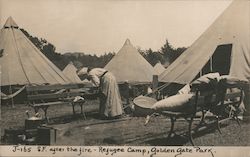 S.F. After the Fire - Refugee Camp, Golden Gate Park J-165 Postcard