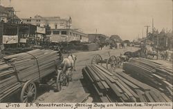 San Francisco Reconstruction; Getting Busy on Van Ness Ave. J-176 Postcard