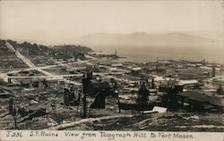 S.F. Ruins - View from Telegraph Hill to Fort Mason J-236 Postcard