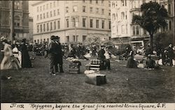 Refugees, Before the Great Fire Reached Union Square J-112 Postcard