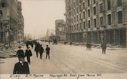 San Francisco Ruins Market St. East from Third St J-157 Postcard