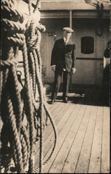Rare: Woodrow Wilson, on Deck of a Ship Postcard