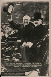 President Woodrow Wilson and French President Raymond Poincaré Paris, France Postcard Postcard Postcard