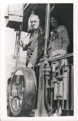 FDR and Elanor Roosevelt on the Back of a Train Postcard