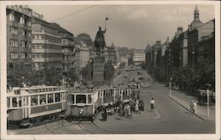 Wenceslas Square - trolleys Postcard