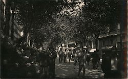 A Sidewalk in Barcelona Postcard