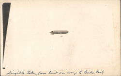 Dirigible taken from boat on way to Budapest Postcard