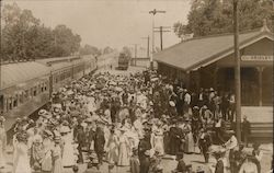 People at Train Station Gridley, CA Postcard Postcard Postcard