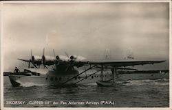 Sikorsky "Clipper III" Pan American Airways Aircraft Postcard Postcard Postcard