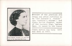 Clare Barton, founder and first president of the American Red Cross Women Postcard Postcard Postcard