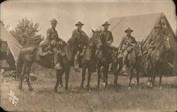 Calvary men on horses - First aid tent Postcard
