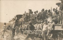 Mexican Border War Surrendered Insurrectos (Insurgents) & Red Cross on Train Postcard