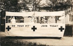Female Nurses on a Red Cross Float Postcard