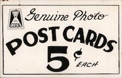 Genuine Photo Postcards 5 Cents Each Postcard