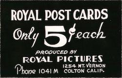 Royal Postcards on 5c each produced by Royal Pictures 1254 Mt. Vernon Postcard