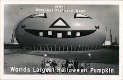 1987 Worlds Largest Halloween Pumpkin NPCW Postcard