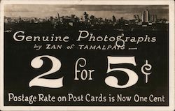 Genuine Photographs by Zan of Tamalpais Postcard
