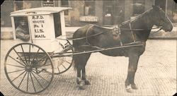 Postal delivery cart and driver - two wheel cart and horse Original Photograph Original Photograph Original Photograph