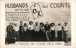 Used Husband Lot - Trade in Your Old One Postcard