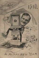 A Happy New Year - 1910 - Man behind camera Postcard