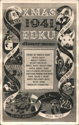 XMAS 1941 EDKU dinner menu Postcard