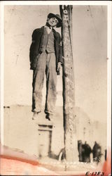 Hanging Man for Robbery, Lynching Postcard