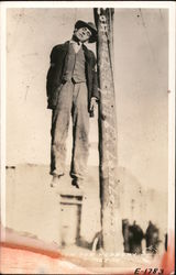 Hanging Man for Robbery, Lynching Agua Prieta, Mexico Death Postcard Postcard Postcard
