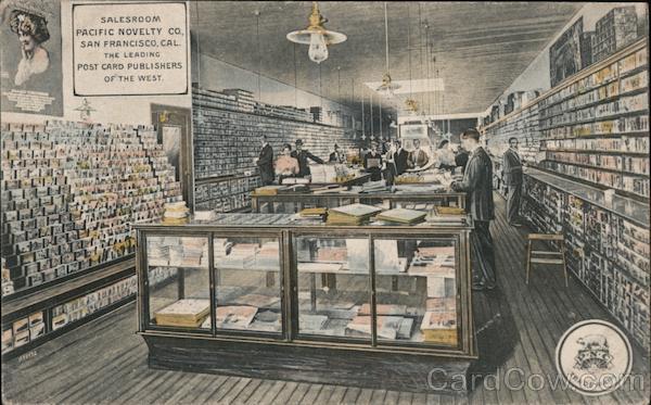 Rare! Postcard Salesroom Pacific Novelty Co. San Francisco California