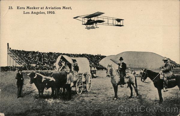 Ezra Meeker at Aviation Meet, 1910 Los Angeles California