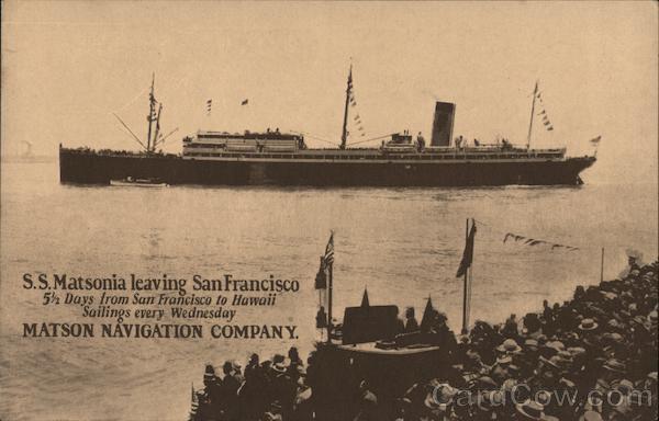 S.S. Matsonia leaving San Francisco California