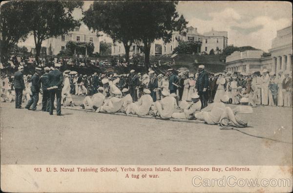 U.S. Naval Training School, Yerba Buena Island - A tug of war San Francisco California