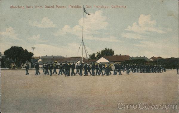 Marching back from Guard Mount Presidio San Francisco California