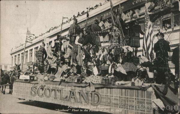 Portola Festival Scotland Float Oct 21, 1909 San Francisco California