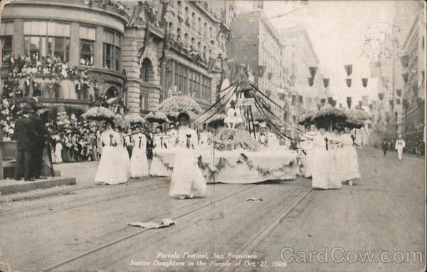 Portola Festival Native Daughters in the Parade Oct. 21 1909 San Francisco California